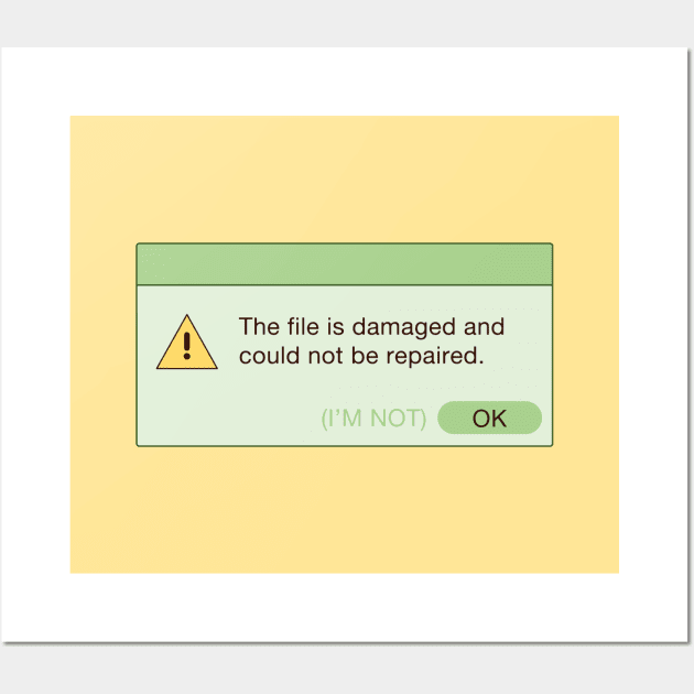 Damaged File Error Notification (Green) Wall Art by lexa-png